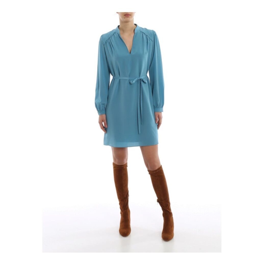 DVF  Diane Von Furstenberg Glenda turquoise-blue silk dress, size XS